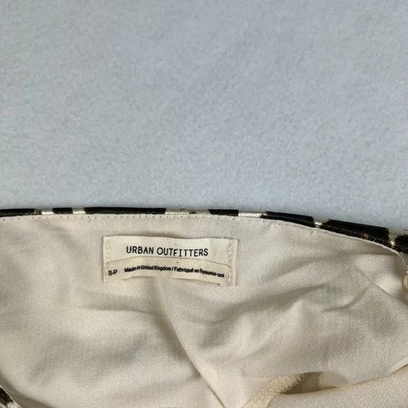 Urban Outfitters Cream and Brown Cow Print Fitted Mini Dress Size S - Picture 4 of 5